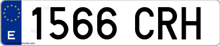 Ejemplo de matrícula de coche ordinaria 1566 CRH