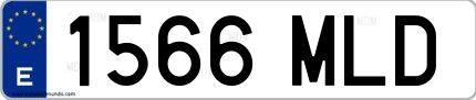 Ejemplo de matrícula española 1566 MLD