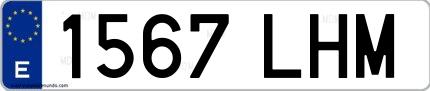 Ejemplo de matrícula española 1567 LHM