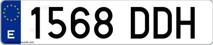 Ejemplo de matrícula española 1568 DDH