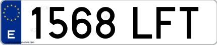 Ejemplo de matrícula española 1568 LFT