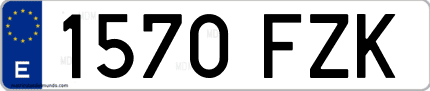 Ejemplo de matrícula de coche ordinaria 1570 FZK