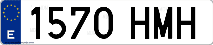 Ejemplo de matrícula de coche ordinaria 1570 HMH