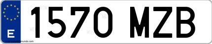 Ejemplo de matrícula española 1570 MZB