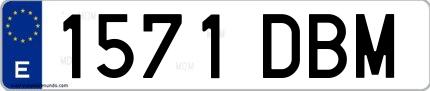 Ejemplo de matrícula española 1571 DBM