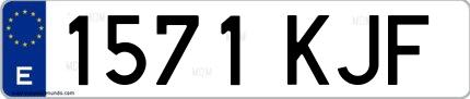 Ejemplo de matrícula española 1571 KJF
