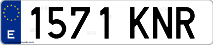 Ejemplo de matrícula de coche ordinaria 1571 KNR