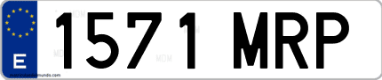 Ejemplo de matrícula de coche ordinaria 1571 MRP