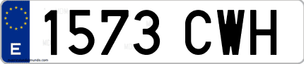 Ejemplo de matrícula de coche ordinaria 1573 CWH