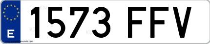 Ejemplo de matrícula española 1573 FFV