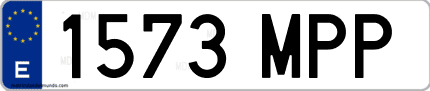 Ejemplo de matrícula de coche ordinaria 1573 MPP