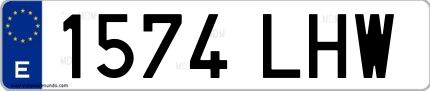 Ejemplo de matrícula española 1574 LHW