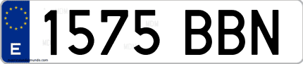 Ejemplo de matrícula de coche ordinaria 1575 BBN