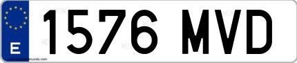Ejemplo de matrícula española 1576 MVD