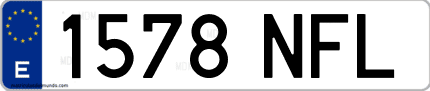 Ejemplo de matrícula de coche ordinaria 1578 NFL