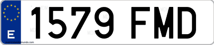 Ejemplo de matrícula de coche ordinaria 1579 FMD