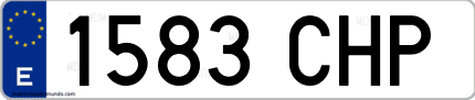 Ejemplo de matrícula de coche ordinaria 1583 CHP