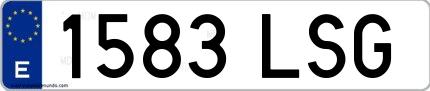 Ejemplo de matrícula española 1583 LSG