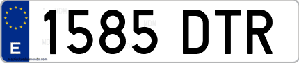 Ejemplo de matrícula de coche ordinaria 1585 DTR