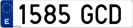 Ejemplo de matrícula española 1585 GCD