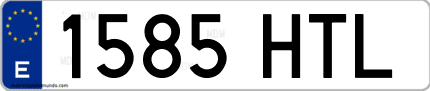 Ejemplo de matrícula de coche ordinaria 1585 HTL