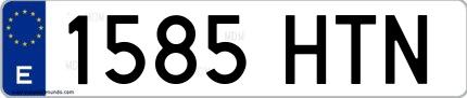 Ejemplo de matrícula española 1585 HTN