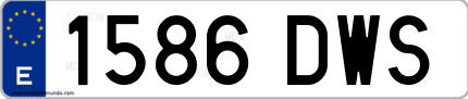 Ejemplo de matrícula de coche ordinaria 1586 DWS