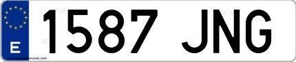 Ejemplo de matrícula española 1587 JNG
