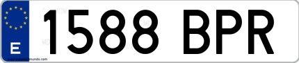 Ejemplo de matrícula española 1588 BPR