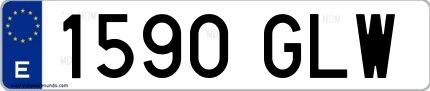 Ejemplo de matrícula española 1590 GLW