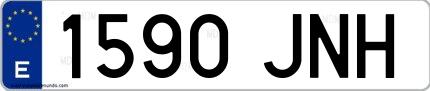 Ejemplo de matrícula española 1590 JNH