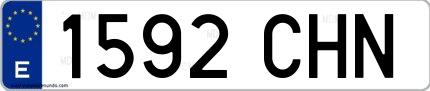 Ejemplo de matrícula española 1592 CHN