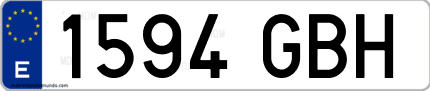 Ejemplo de matrícula de coche ordinaria 1594 GBH
