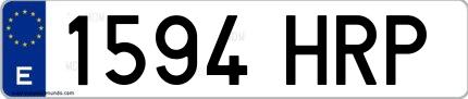 Ejemplo de matrícula española 1594 HRP