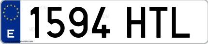 Ejemplo de matrícula española 1594 HTL