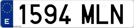 Ejemplo de matrícula española 1594 MLN