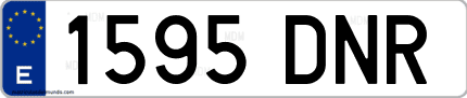Ejemplo de matrícula de coche ordinaria 1595 DNR