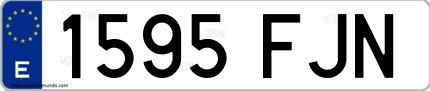 Ejemplo de matrícula española 1595 FJN