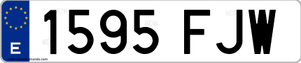 Ejemplo de matrícula de coche ordinaria 1595 FJW