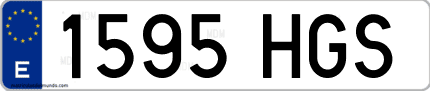 Ejemplo de matrícula de coche ordinaria 1595 HGS