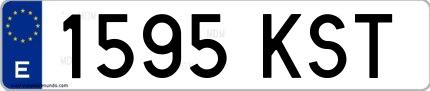 Ejemplo de matrícula española 1595 KST
