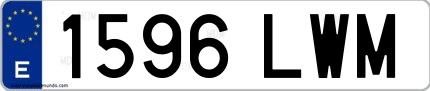 Ejemplo de matrícula española 1596 LWM