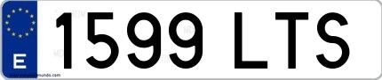Ejemplo de matrícula española 1599 LTS