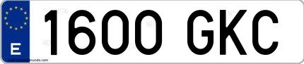 Ejemplo de matrícula española 1600 GKC