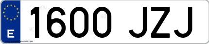 Ejemplo de matrícula española 1600 JZJ