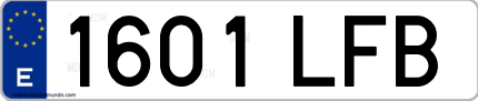 Ejemplo de matrícula de coche ordinaria 1601 LFB