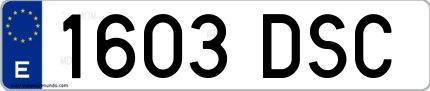 Ejemplo de matrícula española 1603 DSC