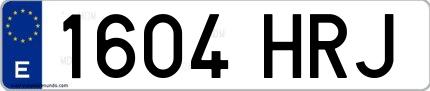 Ejemplo de matrícula española 1604 HRJ