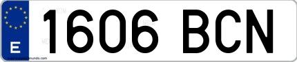 Ejemplo de matrícula española 1606 BCN