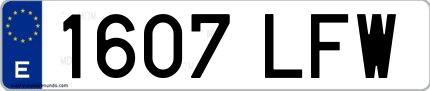 Ejemplo de matrícula española 1607 LFW